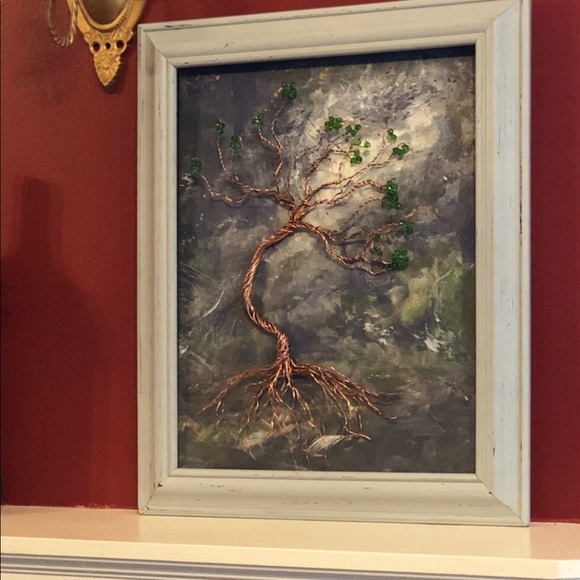 Copper Tree of Life Sculpture on Canvas - Picture 4 of 6